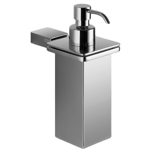 Soap Dispenser, Gedy 3881-01-13, Wall Mounted Square Polished Chrome Soap Dispenser 3881-01-13